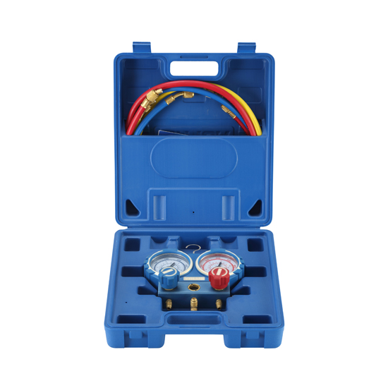 Манометрический коллектор VALUE; VMG-2-R410A-B (R410A/407С/134A/22; ø68мм; шланги 120см; кейс)